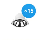 Mehrfachpackung 15x LED Deckenstrahler 9W 1100lm 60D - 840  | 145mm - Alu Reflektor - UGR 