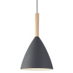 DFTP by Nordlux Pure 20 Suspension Luminaire Métal et Bois Gris | Convient pour E27