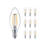 Lot 10x Philips MASTER Value LED Bougie E14 Filament Claire 3.4W 470lm - 927 Blanc Très Chaud | Meilleur Rendu De Couleur - Dimmable - Remplacement 40W