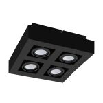 Eglo Plafond Spot Mendoza Échantillon Noir 18.8W 1380lm - 830  | Dimmable - Convient pour GU10
