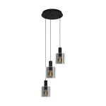 Eglo Suspension Luminaire Gorosiba Échantillon Noir | IP20 - Convient pour 3x E27 