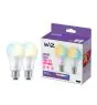 Pack duo 2x WiZ Smart LED E27 Poire Dépolie 8W 806lm | Meilleur Rendu De Couleur - Dimmable - Remplacement 60W